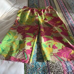 Vibrant Floral Wide-Leg Pants